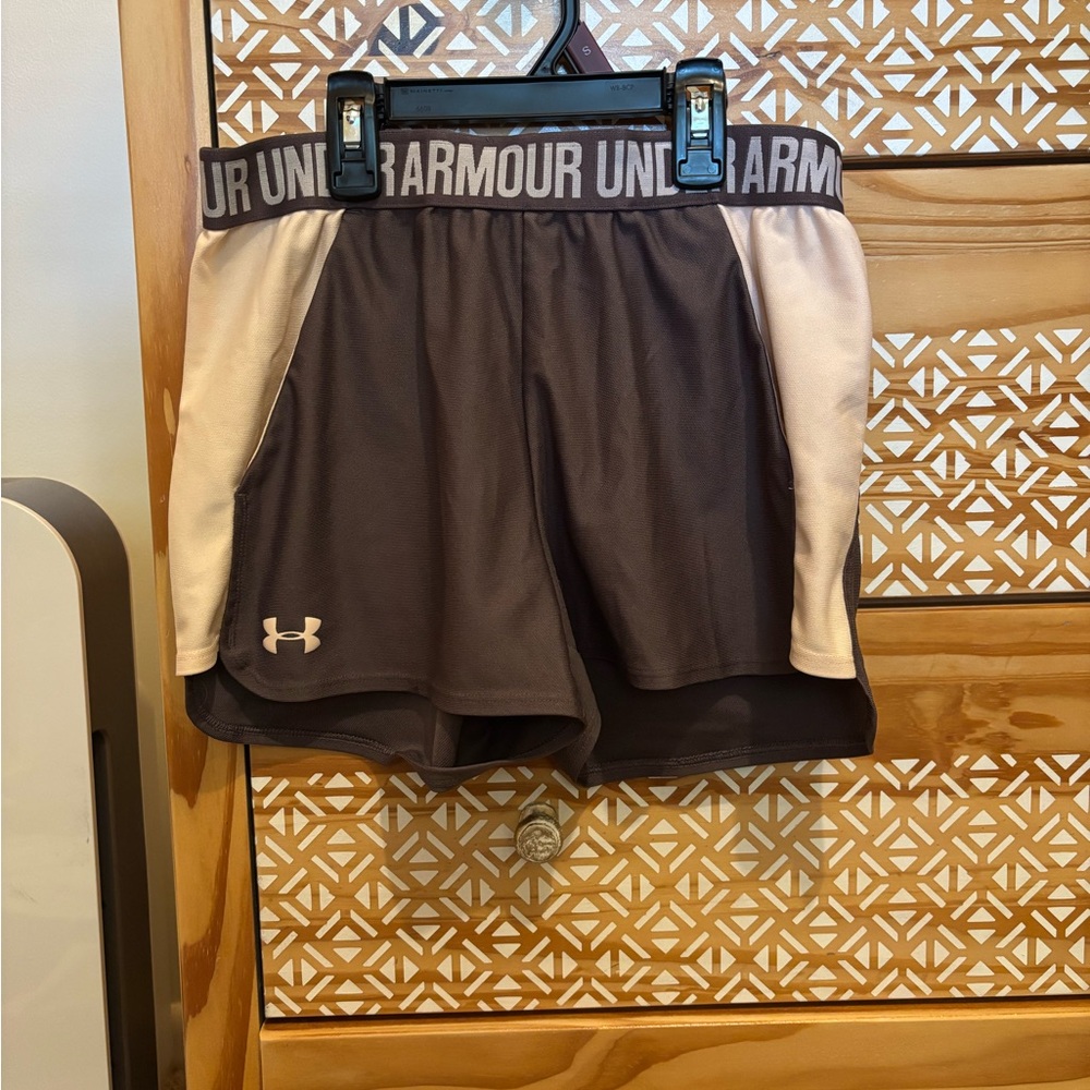 Under Armour Women's Purple and Light Pink Athletic Shorts